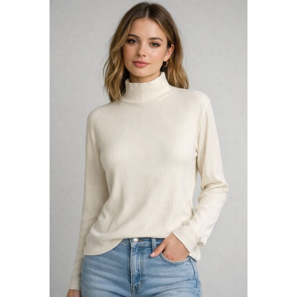 Anthropologie Maeve Ribbed Turtleneck Size Large